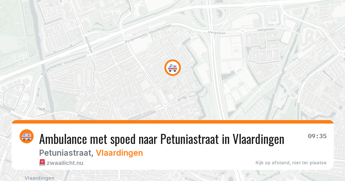 Ambulance met spoed naar Petuniastraat in Vlaardingen — 28 mrt 2026