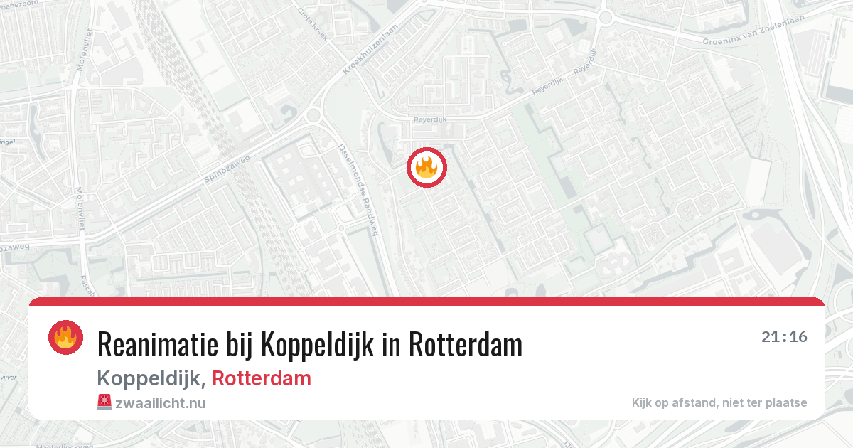 Reanimatie bij Koppeldijk in Rotterdam — 22 mrt 2026