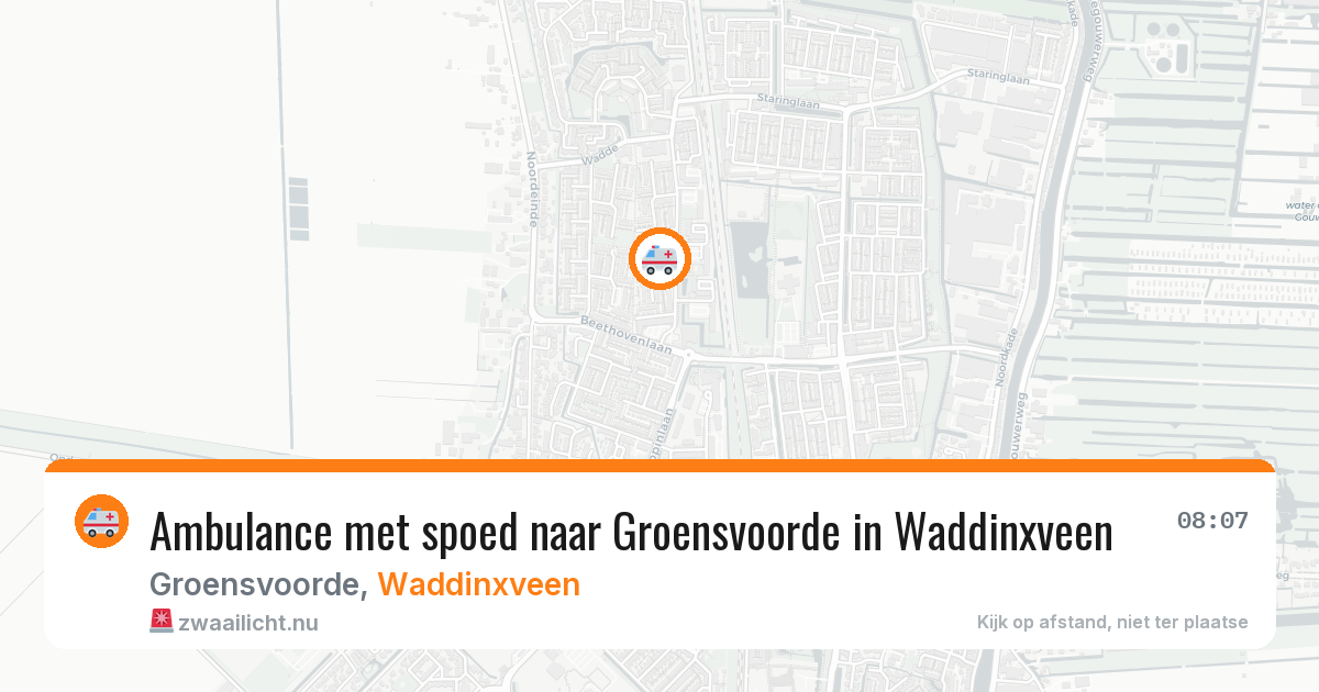 Ambulance met spoed naar Groensvoorde in Waddinxveen — 17 apr 2026