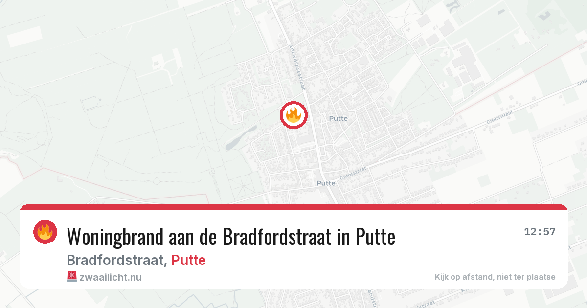 Woningbrand aan de Bradfordstraat in Putte — 27 mei 2026