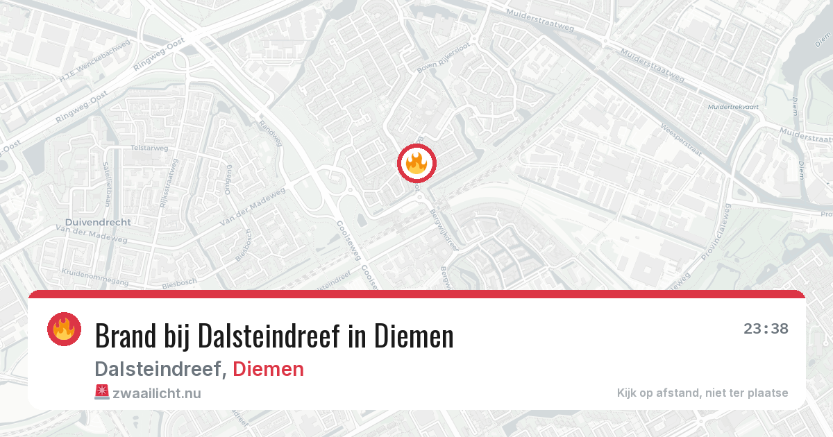 Brand bij Dalsteindreef in Diemen — 22 mei 2026