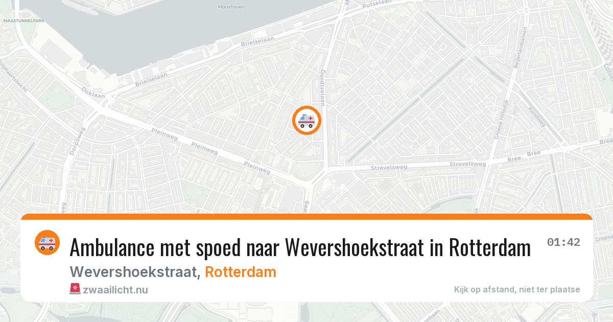 Ambulance met spoed naar Wevershoekstraat in Rotterdam — 24 mei 2026