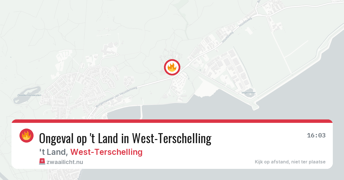 Ongeval op 't Land in West-Terschelling — 15 jul 2026