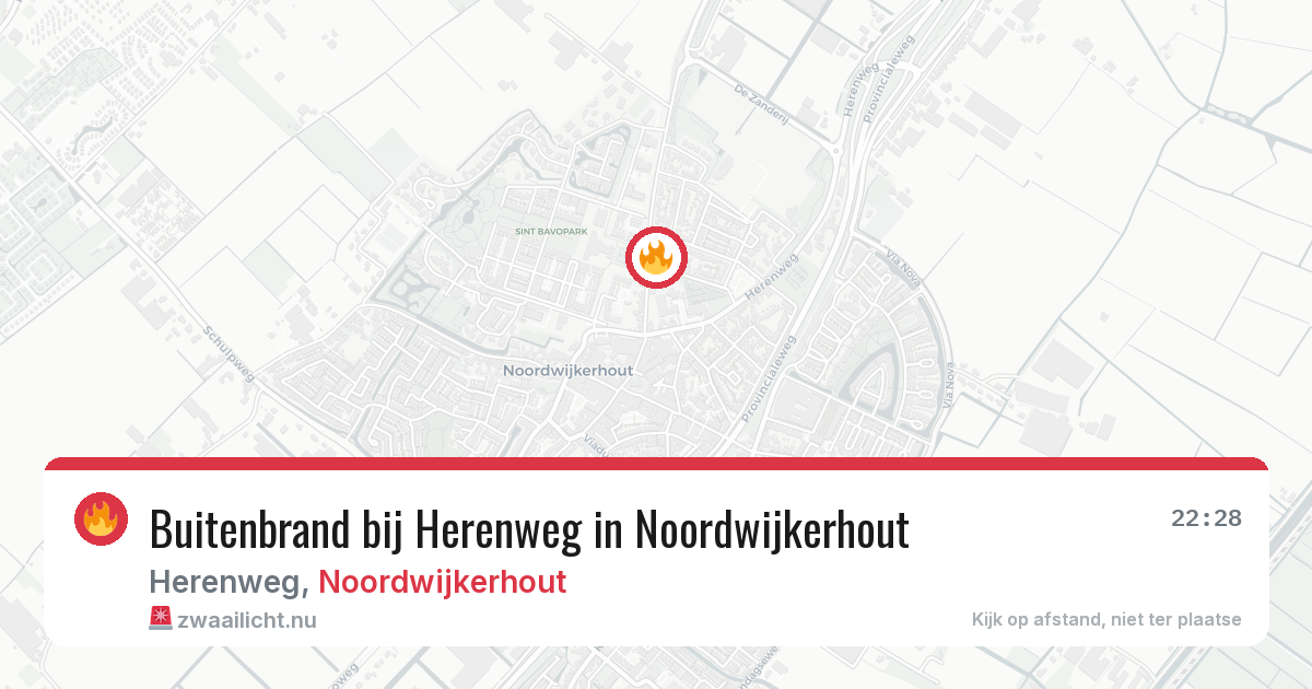Buitenbrand bij Herenweg in Noordwijkerhout — 5 jul 2026