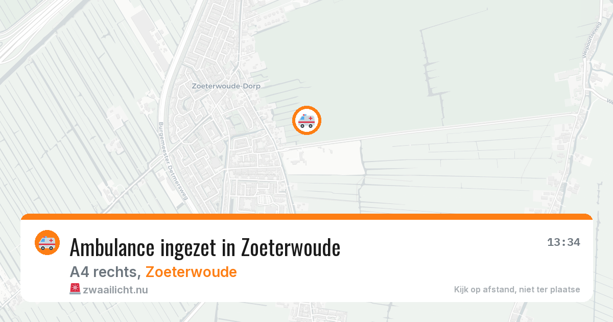 Ambulance ingezet in Zoeterwoude — 15 mei 2026