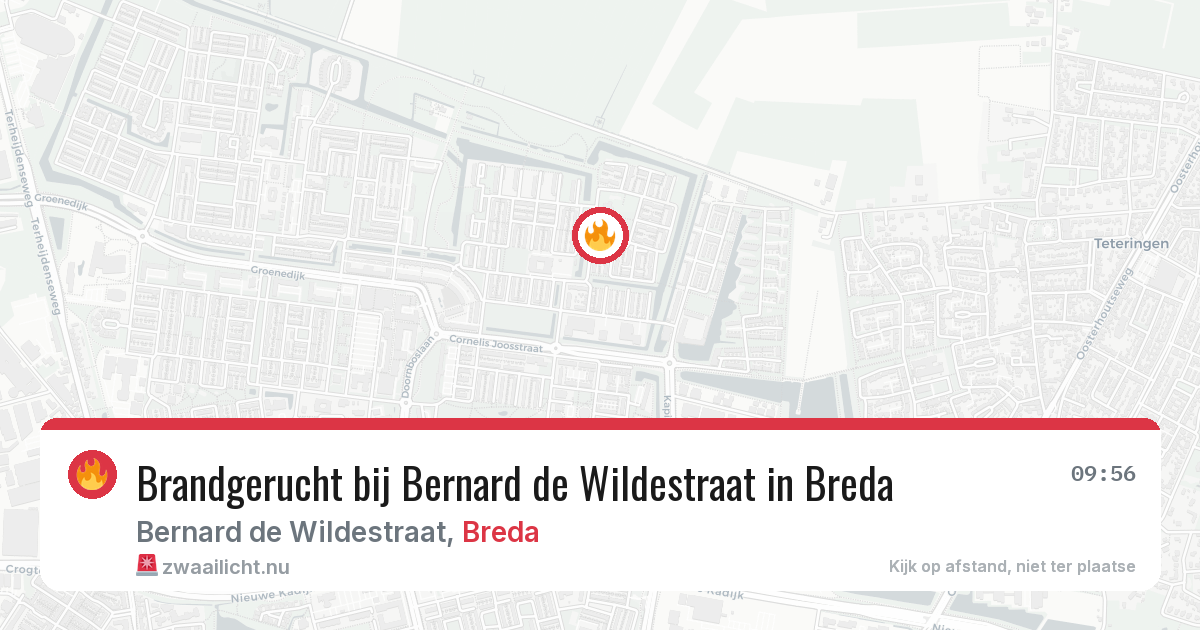 Brandgerucht bij Bernard de Wildestraat in Breda — 20 mei 2026