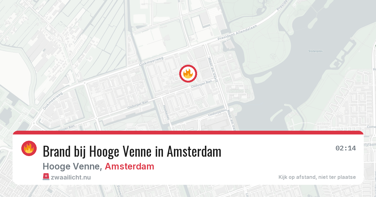 Brand bij Hooge Venne in Amsterdam — 19 jul 2026