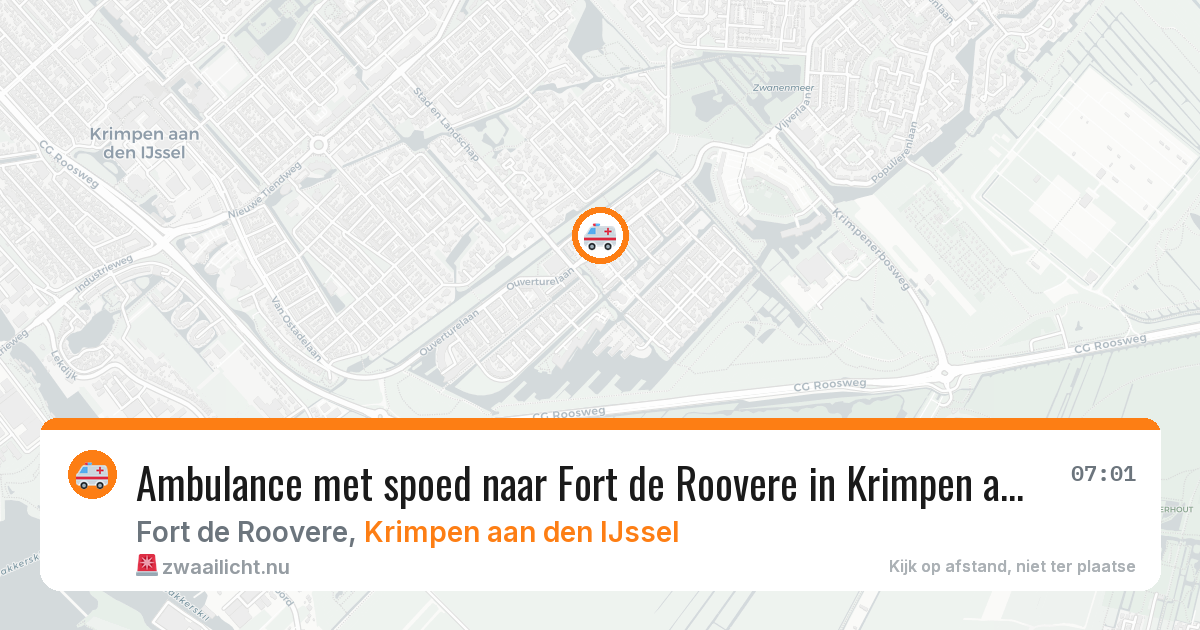 Ambulance met spoed naar Fort de Roovere in Krimpen aan den IJssel — 17 apr 2026