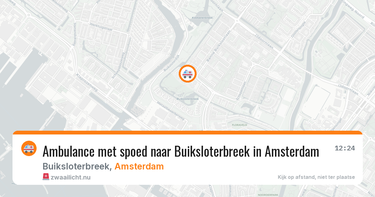 Ambulance met spoed naar Buiksloterbreek in Amsterdam — 24 jul 2026