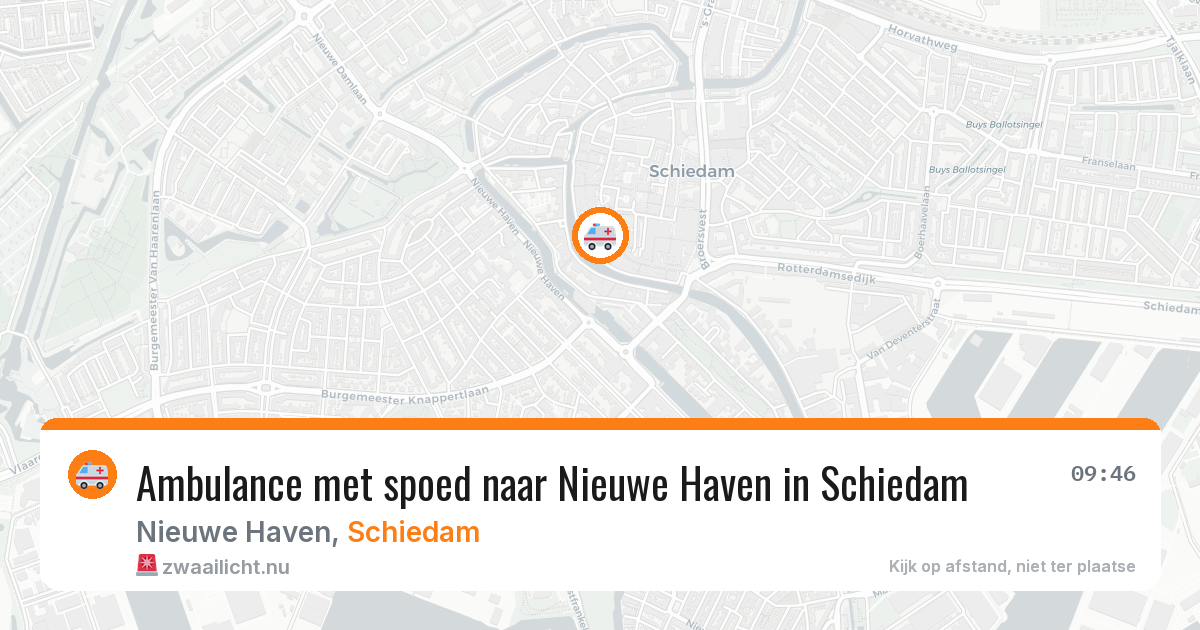 Ambulance met spoed naar Nieuwe Haven in Schiedam — 17 jul 2026