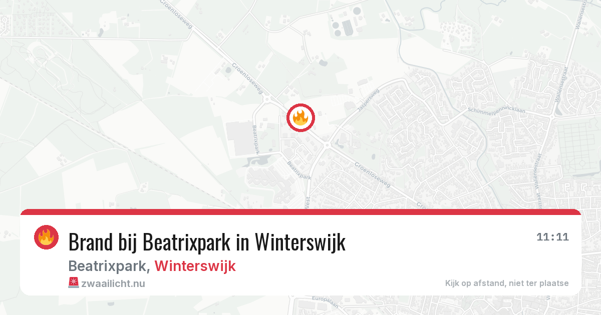 Brand bij Beatrixpark in Winterswijk — 16 jul 2026