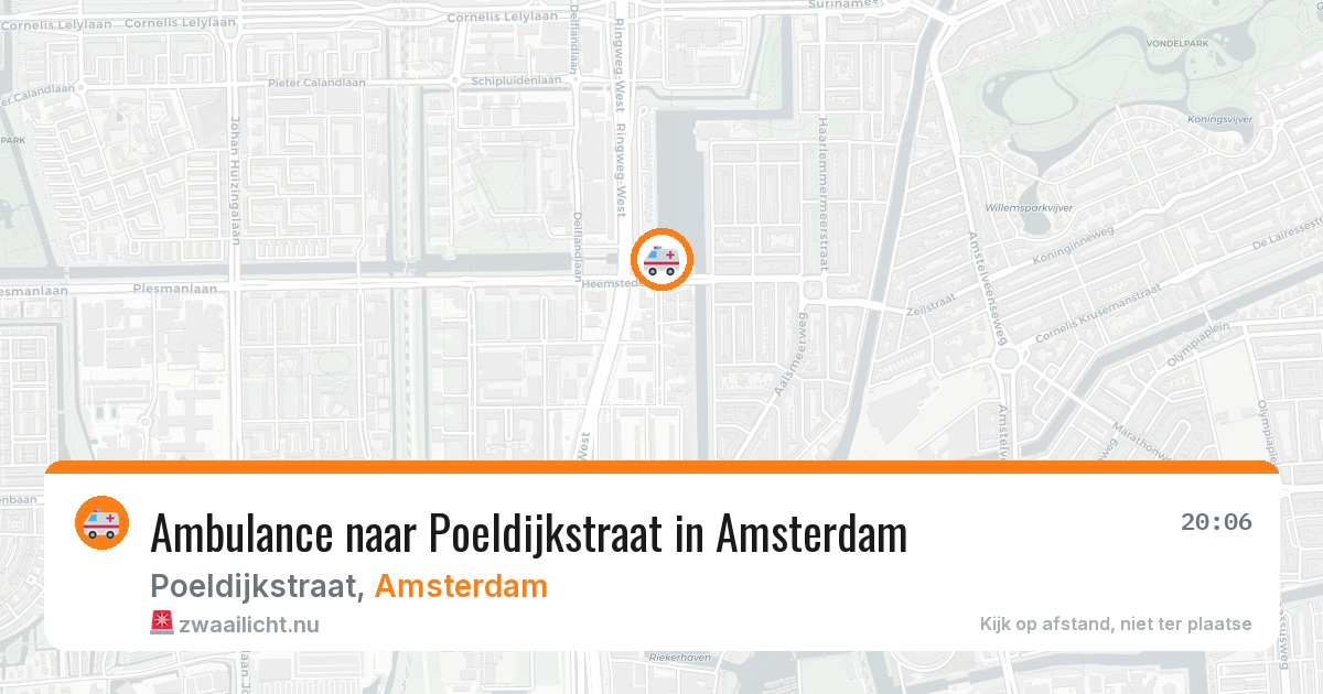 Ambulance naar Poeldijkstraat in Amsterdam — 21 jul 2026