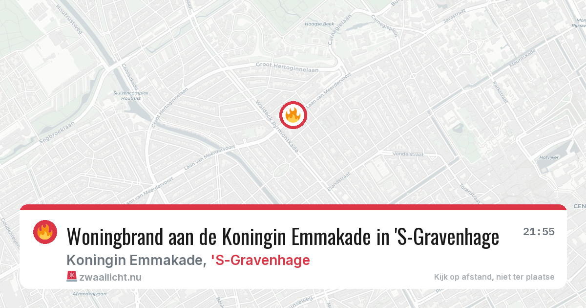 Woningbrand aan de Koningin Emmakade in 'S-Gravenhage — 16 mrt 2026