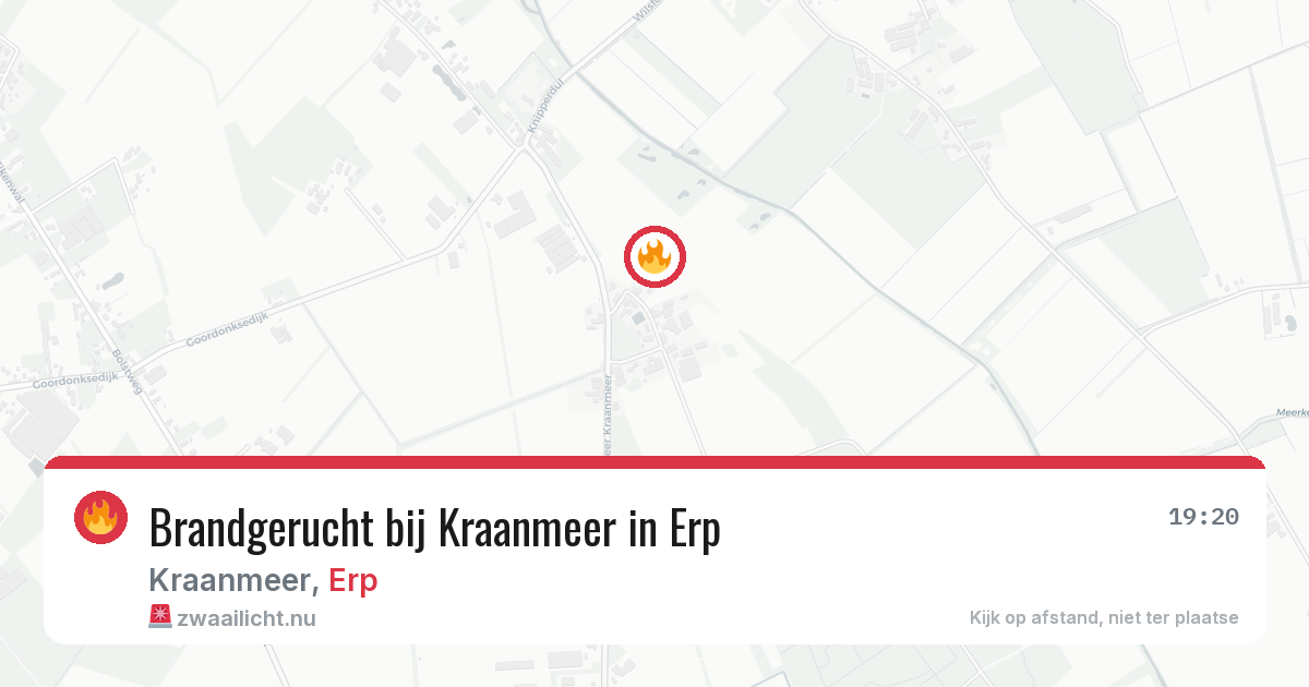 Brandgerucht bij Kraanmeer in Erp — 25 jul 2026