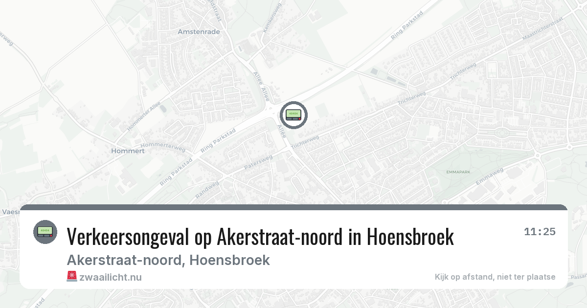 Verkeersongeval op Akerstraat-noord in Hoensbroek — 16 jul 2026