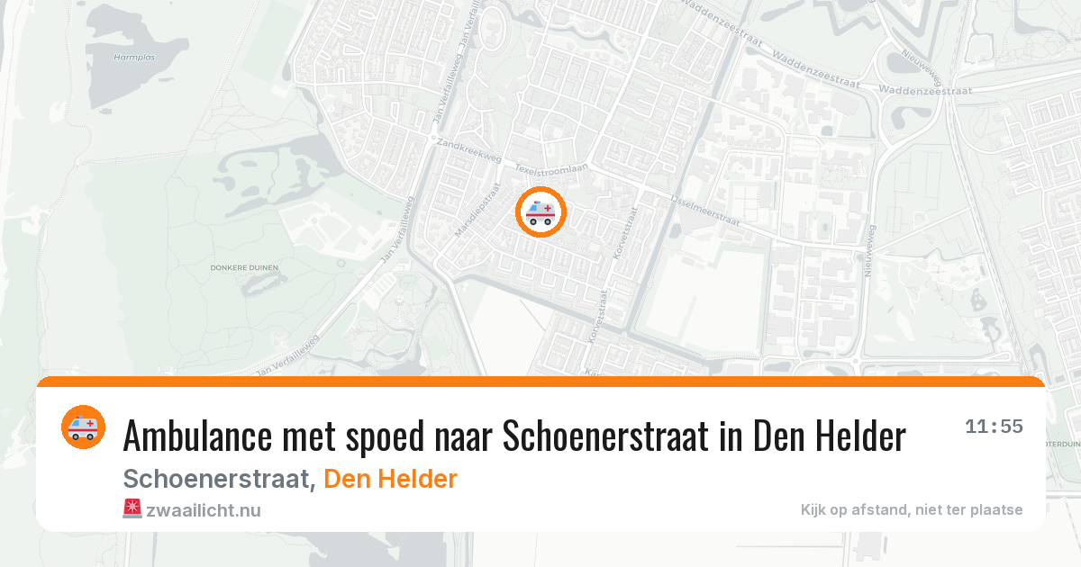 Ambulance met spoed naar Schoenerstraat in Den Helder — 16 mrt 2026