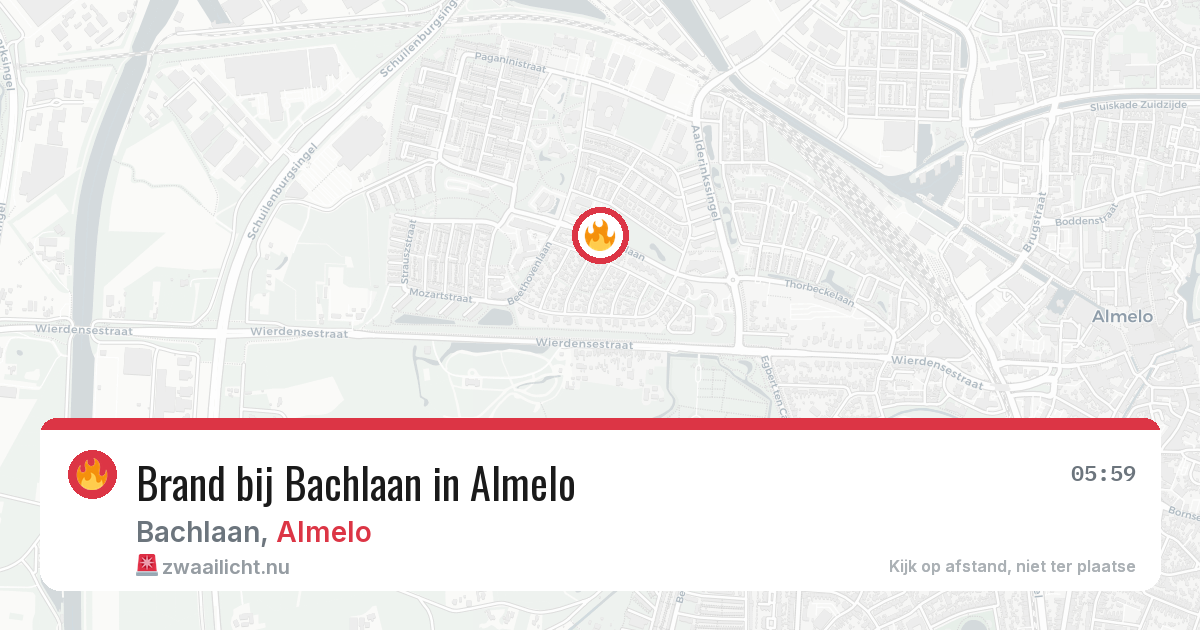 Brand bij Bachlaan in Almelo — 25 mrt 2026