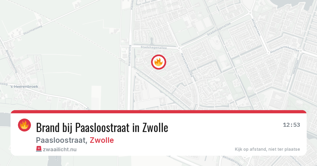 Brand bij Paasloostraat in Zwolle — 11 jul 2026
