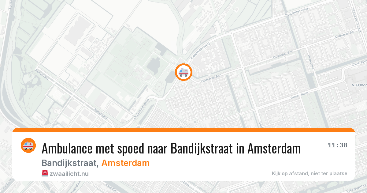 Ambulance met spoed naar Bandijkstraat in Amsterdam — 23 jul 2026