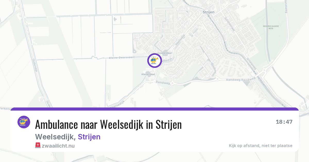 Ambulance naar Weelsedijk in Strijen — 21 jul 2026