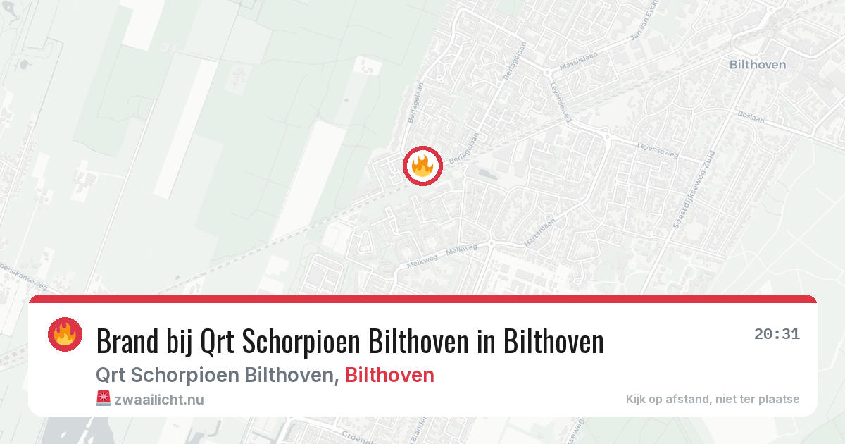 Brand bij Qrt Schorpioen Bilthoven in Bilthoven — 29 apr 2026