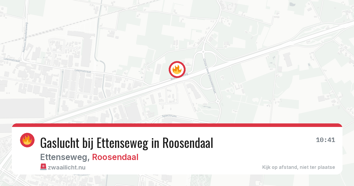 Gaslucht bij Ettenseweg in Roosendaal — 22 jul 2026