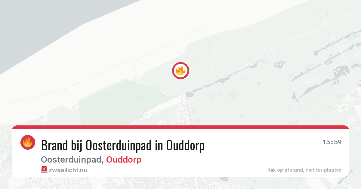 Brand bij Oosterduinpad in Ouddorp — 15 jul 2026
