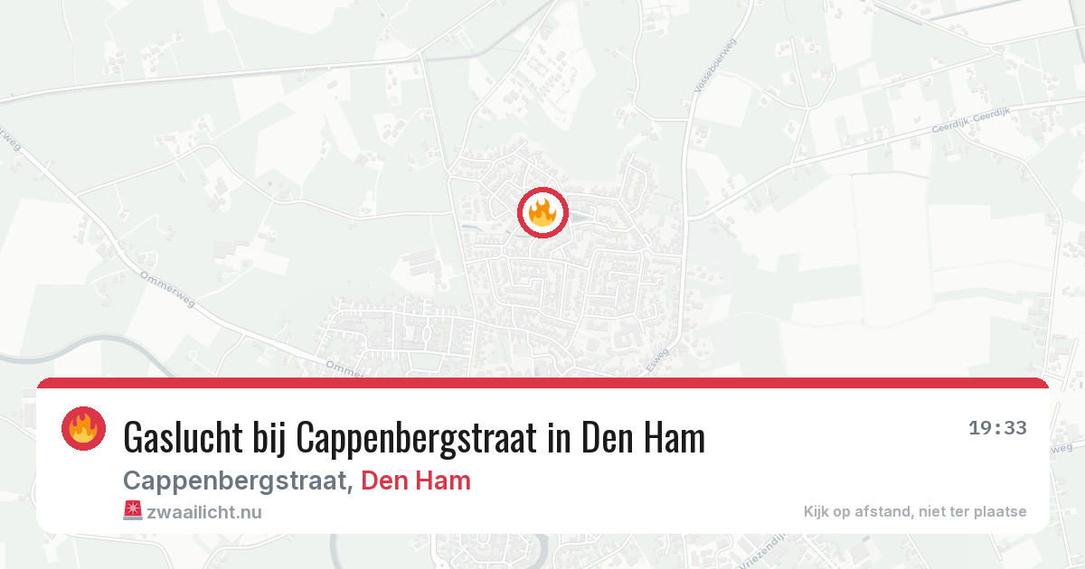Gaslucht bij Cappenbergstraat in Den Ham — 30 mrt 2026