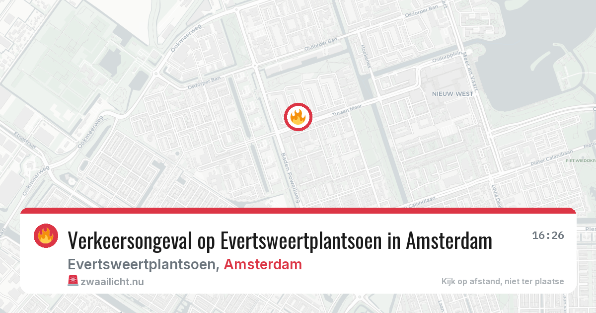 Verkeersongeval op Evertsweertplantsoen in Amsterdam — 1 jun 2026