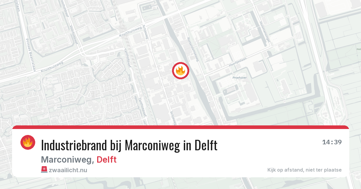 Industriebrand bij Marconiweg in Delft — 22 jul 2026