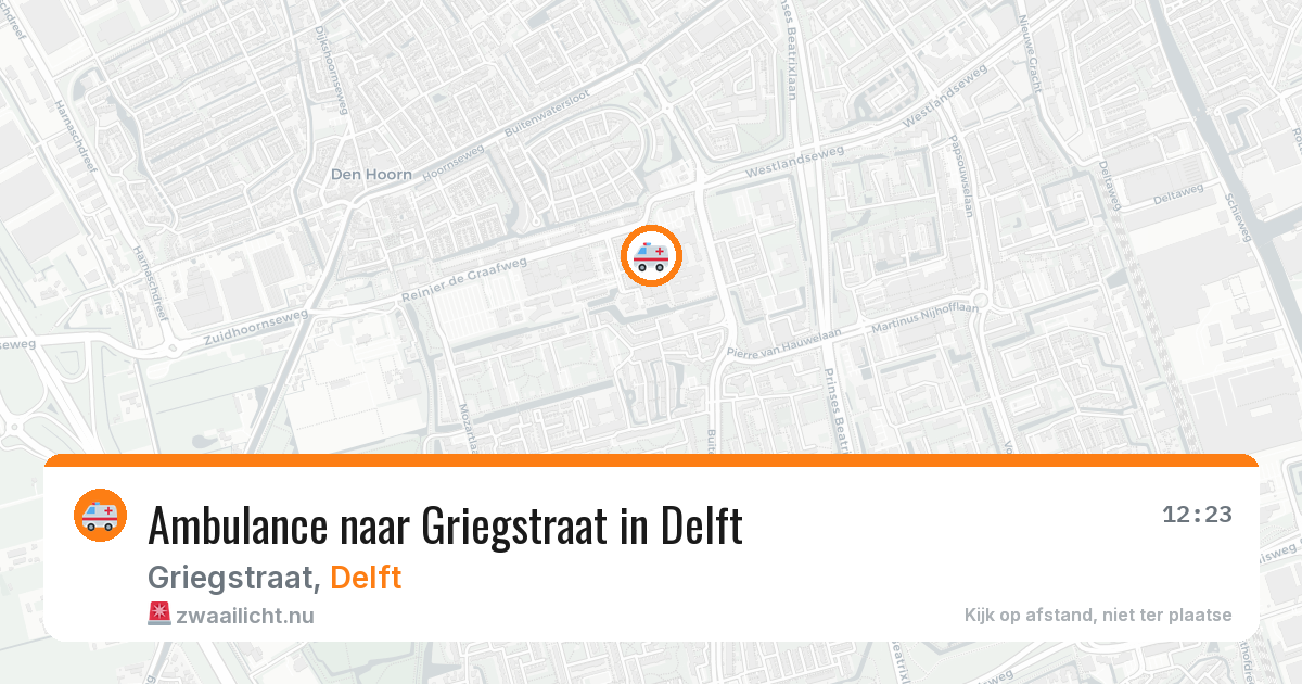 Ambulance naar Griegstraat in Delft — 8 apr 2026