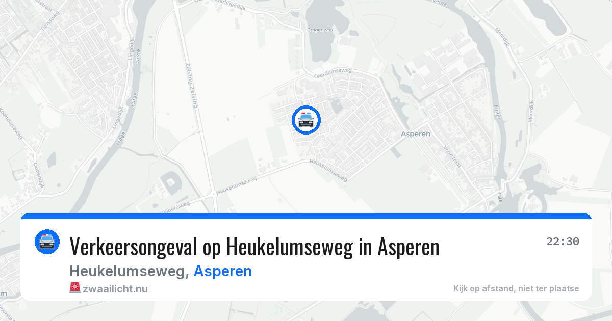 Verkeersongeval op Heukelumseweg in Asperen — 15 mei 2026