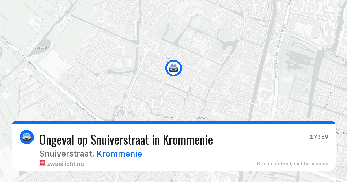 Ongeval op Snuiverstraat in Krommenie — 24 jul 2026