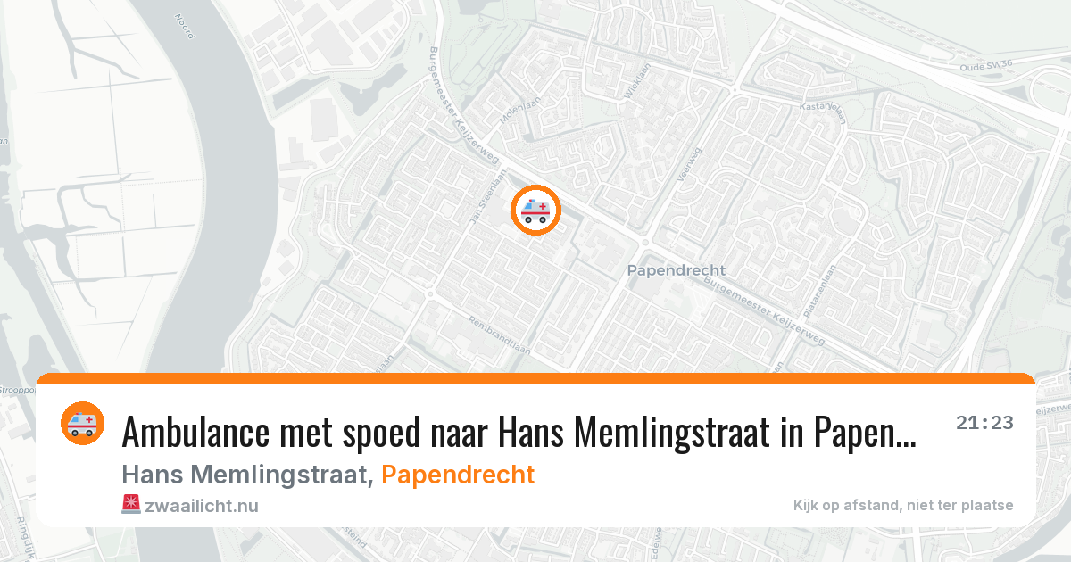 Ambulance met spoed naar Hans Memlingstraat in Papendrecht — 25 mrt 2026