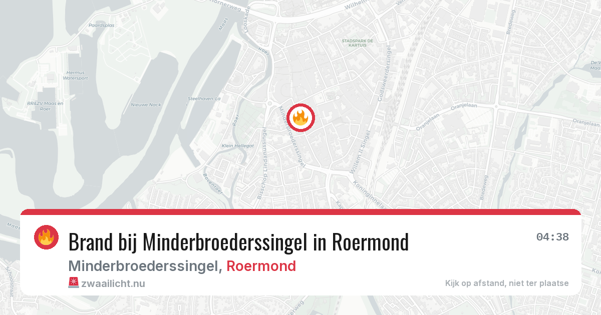 Brand bij Minderbroederssingel in Roermond — 9 mei 2026