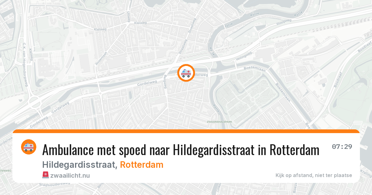 Ambulance met spoed naar Hildegardisstraat in Rotterdam — 19 jul 2026