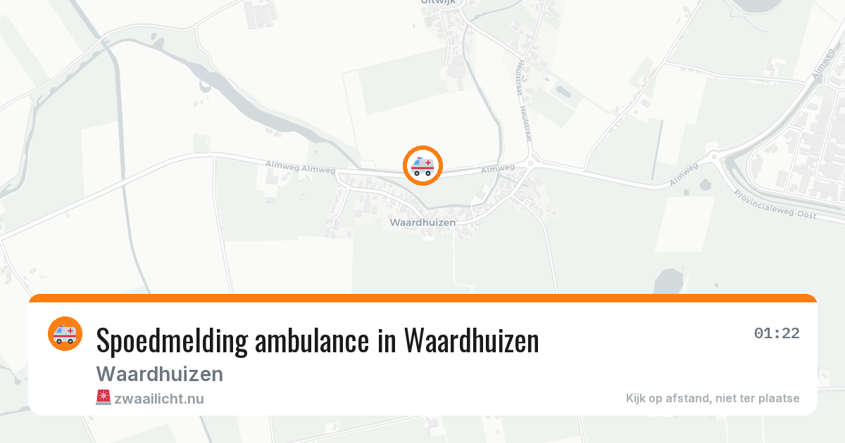 Spoedmelding ambulance in Waardhuizen — 9 mrt 2026