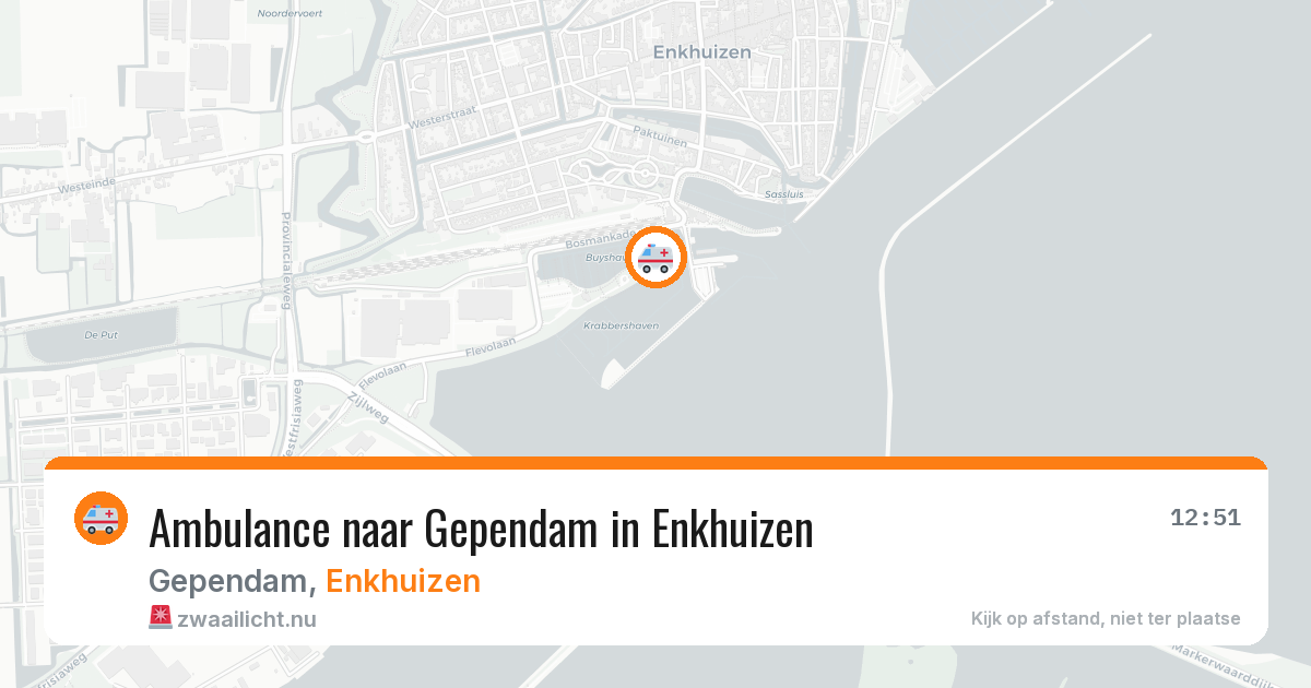 Ambulance naar Gependam in Enkhuizen — 10 jul 2026