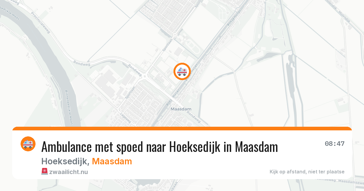Ambulance met spoed naar Hoeksedijk in Maasdam — 27 jul 2026
