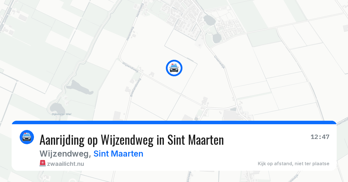Aanrijding op Wijzendweg in Sint Maarten — 20 jul 2026