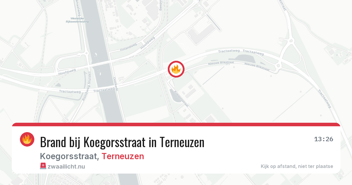 Brand bij Koegorsstraat in Terneuzen — 16 jul 2026