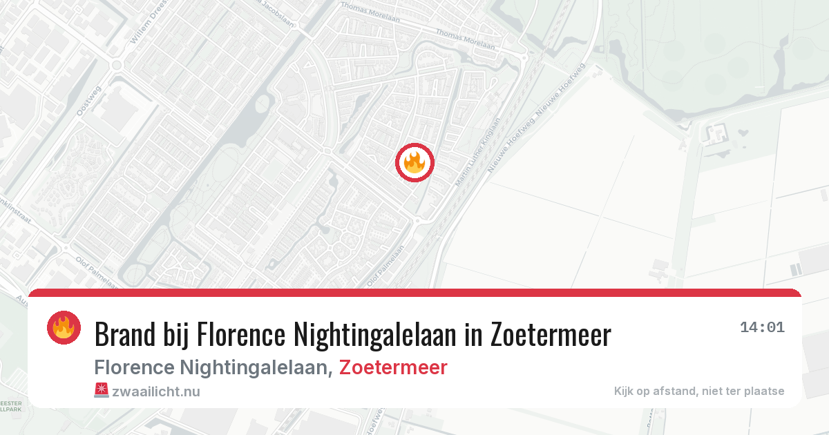 Brand bij Florence Nightingalelaan in Zoetermeer — 18 mrt 2026
