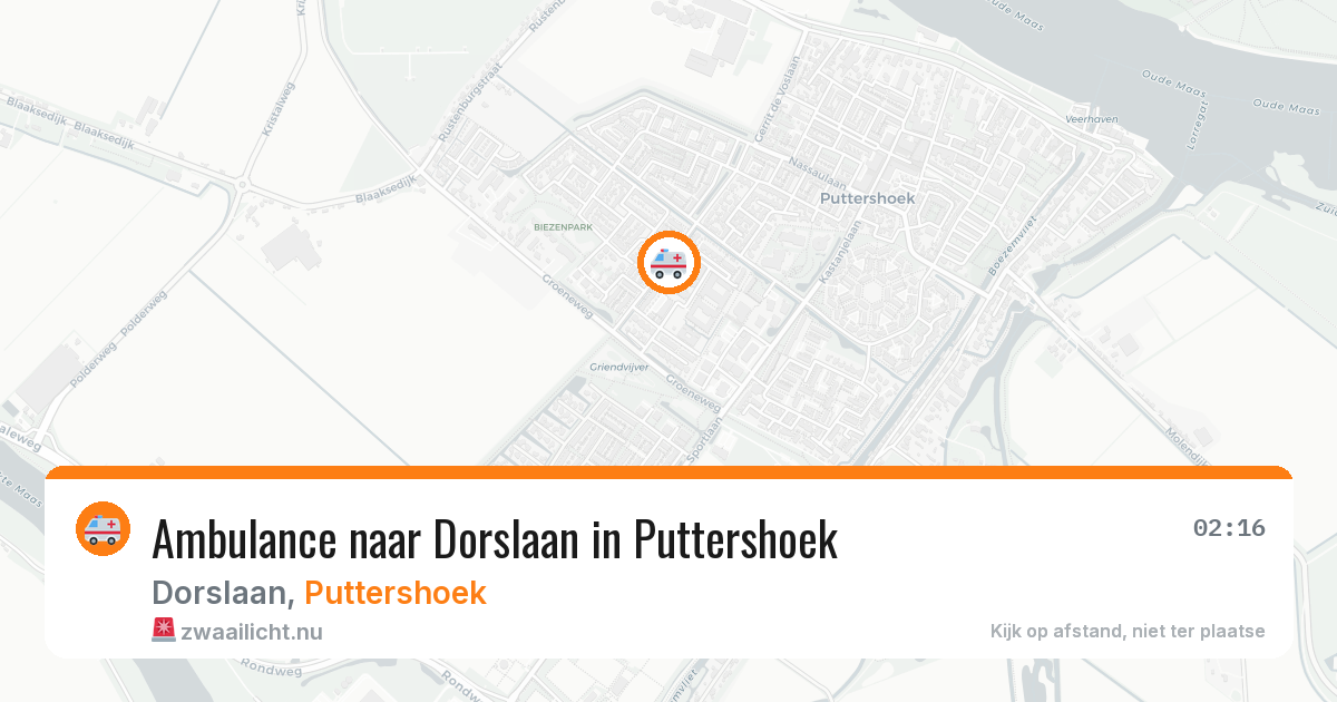 Ambulance naar Dorslaan in Puttershoek — 1 jun 2026