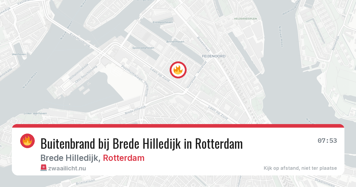 Buitenbrand bij Brede Hilledijk in Rotterdam — 11 jul 2026