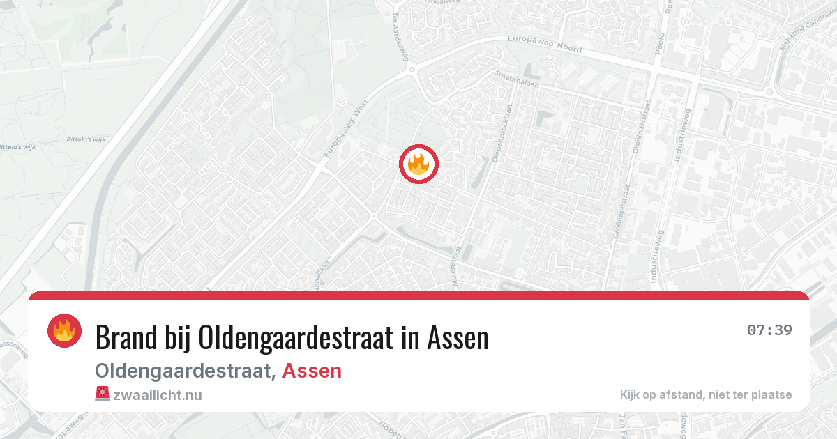 Brand bij Oldengaardestraat in Assen — 13 mei 2026