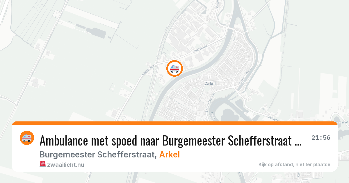 Ambulance met spoed naar Burgemeester Schefferstraat in Arkel — 8 mei 2026