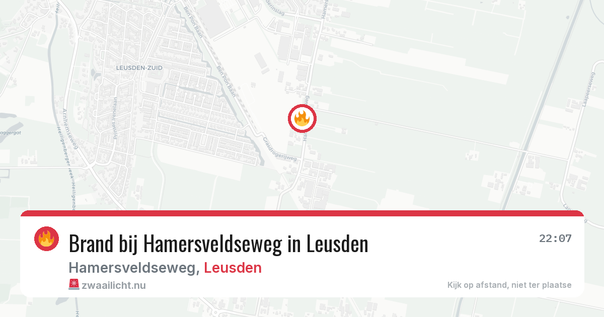 Brand bij Hamersveldseweg in Leusden — 16 jul 2026