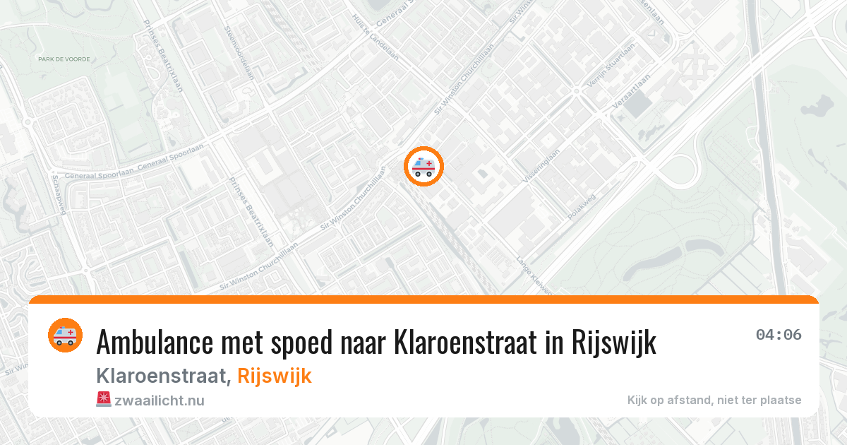 Ambulance met spoed naar Klaroenstraat in Rijswijk — 15 mei 2026