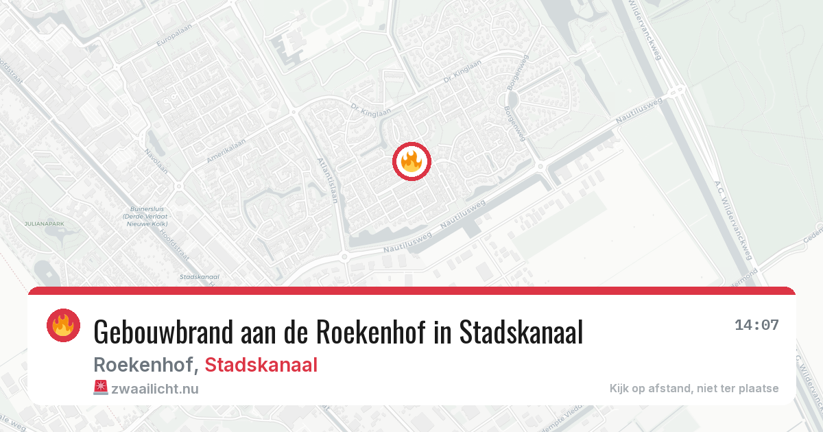 Gebouwbrand aan de Roekenhof in Stadskanaal — 23 apr 2026