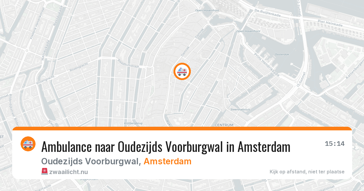 Ambulance naar Oudezijds Voorburgwal in Amsterdam — 12 mei 2026